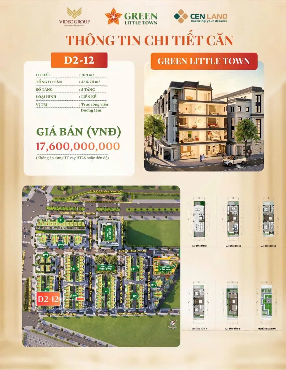 Liền Kề Green Little Town Gia Lâm 100m² Giá Tốt D2-12