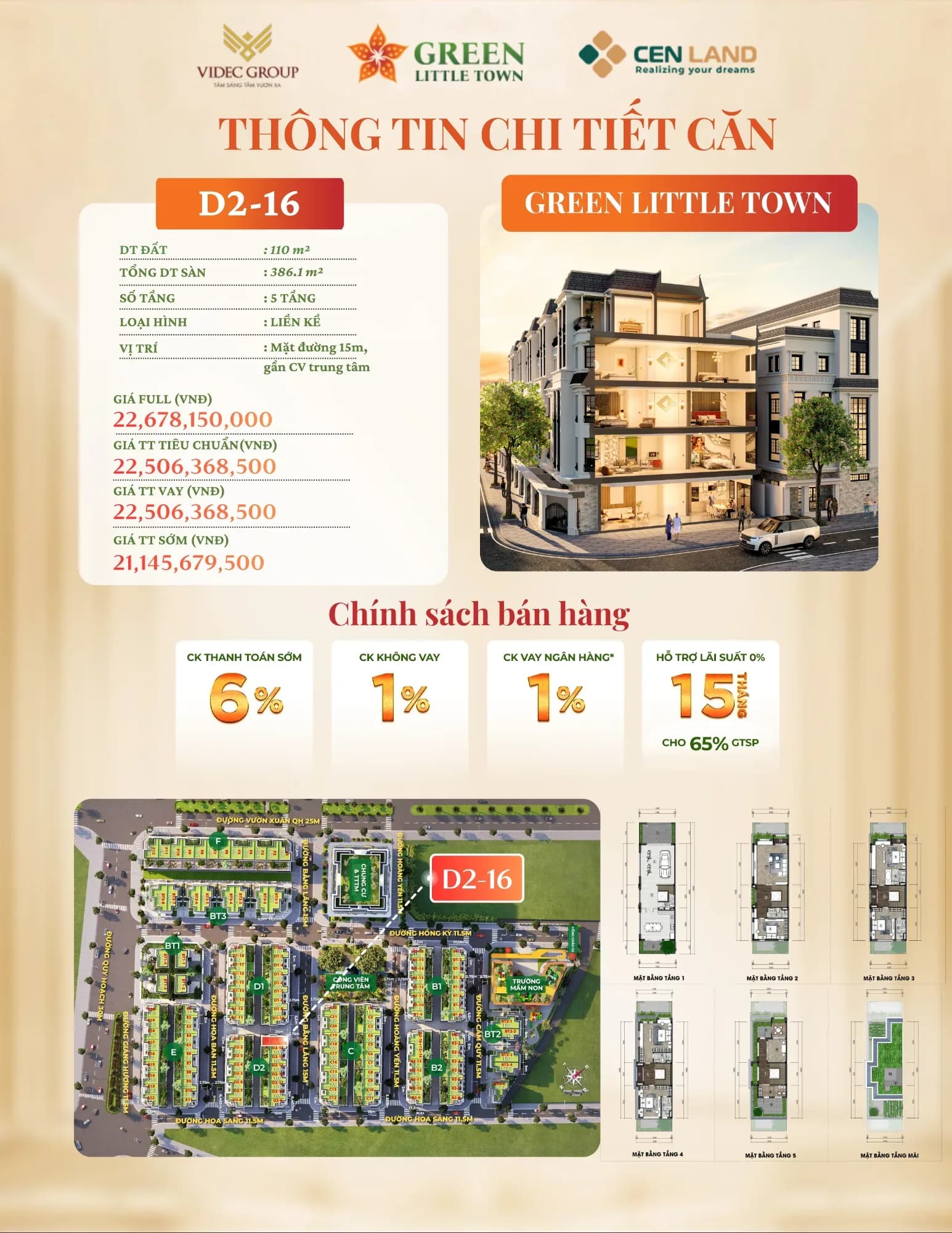 Liền Kề Green Little Town Cổ Bi 110m² Giá Tốt D2-16
