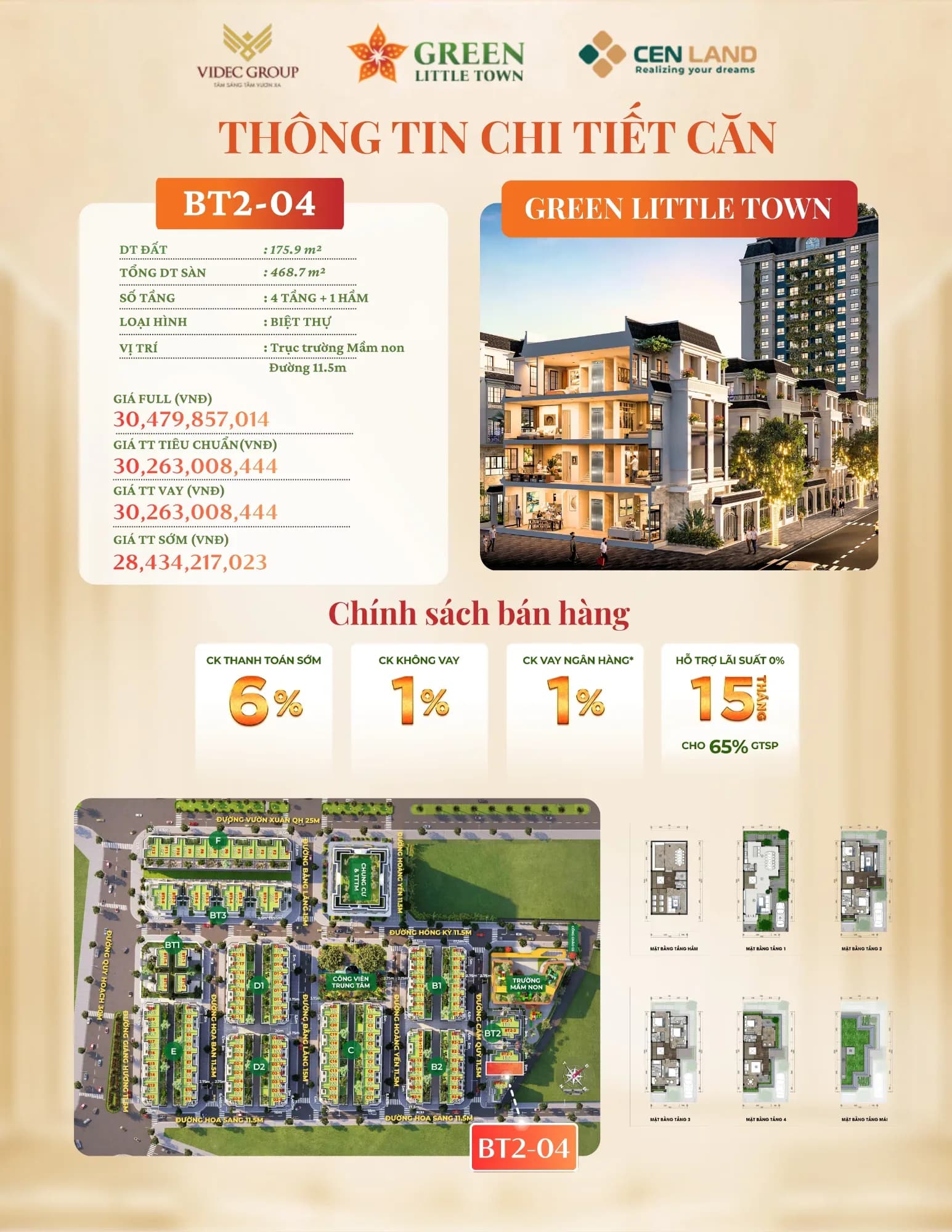 Biệt Thự Green Little Town Gia Lâm 175,9m² Giá Tốt BT2-04